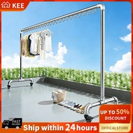 Double Pole Clothes Drying Hanger Rack/Heavy Duty Drying Rack Sampayan Adjustable Windproof Clothes 