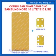 Combo Samsung Note 10 Lite/ S10 Lite 98% full nano flexible tempered film + camera protection sticke