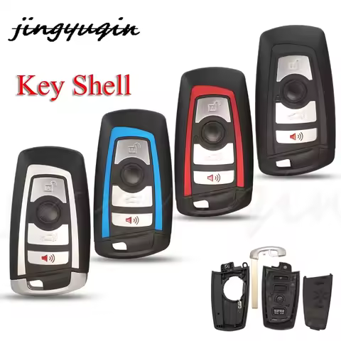 jingyuqin 4 Buttons Remote Car Key Shell Case Fob For BMW CAS4 F FEM 3 5 7 Series E90 E92 E93 X5 F10