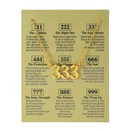 COLORFUL BLING Gold Plated Angel Number Necklace with Meaningful Card 111 222 333 444 555 666 777 88