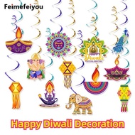 24Pcs Diwali Decoration items Happy Deepavali Festival Decor Hanging Ornaments Diwali Spiral Pendant
