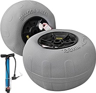 VEVOR Beach Balloon Wheels, 13" Replacement Sand Tires, TPU Cart Tires for Kayak Dolly, Canoe Cart and Buggy w/Free Air Pump, 2-Pack