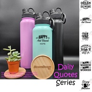 Personalized Customized Daily Quotes Engraving Thermal Insulated Stainless Steel Sport Bottle 800ml 