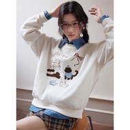 [Cute Friends Embroidered Sweatshirt] 2025 New Arrival - Cartoon Design T7994F