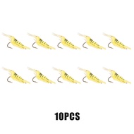 10 Pcs Umpan Pancing Udang Tiruan Hook Kail Silicone Casting Soft Lure Air Tawar