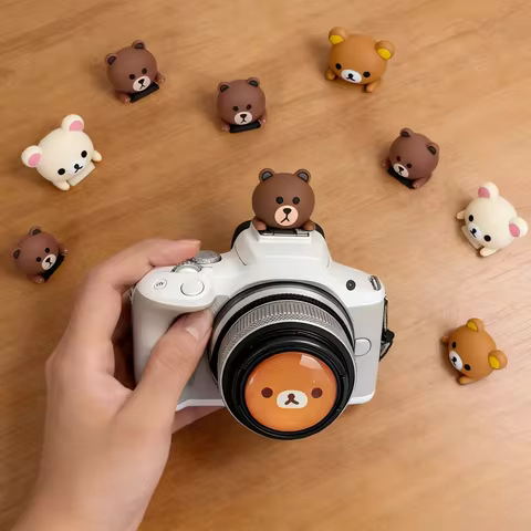 DIY Universal Camera Hot Shoe Cover Lovely Bear Protective Cap for Fuji XT5 XT30 Canon Nikon Z30 Son
