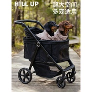 Pet Stroller Lightweight Foldable Outing Trolley Dog Cat Stroller Portable Cat Walking Dog Pet Strol