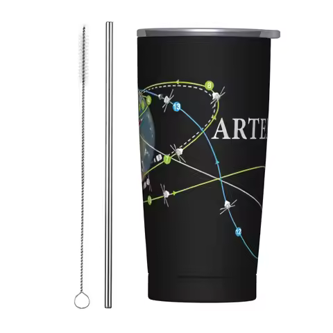 Artemis II 2026 Mission to the Moon Stainless Steel Tumbler Mugs Large Thermal Mug Keep Heat Cold an