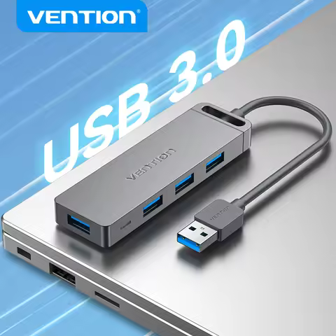 Vention USB Hub High Speed 4 Ports Multi USB A to USB 3.0 Hub Splitter Adapter for MacBook Pro iPad 