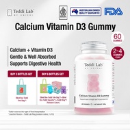 【Official】Unichi Calcium Vitamin D3 Teddi Lab Gummy (60 Gummies) Precise Calcium & D3 Supplement，Bon