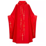 Hot sale Medieval Pastoral Costume cos Godfather Father Robe Cloak Priest Robe Red Bishop Costume Dr