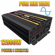 12000W Pure Sine Wave Inverter DC12V 24V 48V 60V To 220V Car Solar Inverter Socket Transformer Power