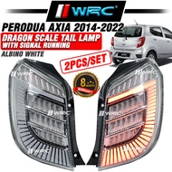 Perodua Axia 2014 - 2022 Dragon Scale Tail Lamp With Signal Running ( Albino White )