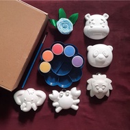 Best Seller !! Paket Patung Lukis / Patung Lukis Gypsum Paket Cat Lukis Mainan Anak & Edukasi (BISA