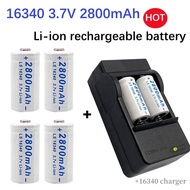 /2026 NEW CR123A RCR 123 ICR 16340 Battery 2800mAh 3.7V Safety Camera Rechargeable Battery Lithium I