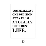 Black White Positive Attitude Quotes Canvas Art Poster Prints Modern Inspirational Words Wall Decor