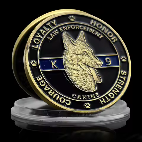 United States K9 Canine Souvenir Golden Plated Coin Guardians of The Night Law Enforcement Commemora