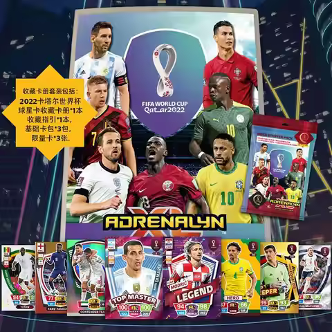 Panini Cards Voetbal Ster Kaart Box Qatar World Cup Voetbal Ster Collectie Messi Ronaldo Voetballer 