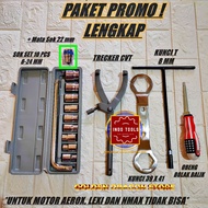 UNIVERSAL CVT Tracker Package + 39-41 Key + 10 Pcs Socket Wrench Set 8-24 mm