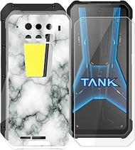 for Unihertz 8849 Tank 3 Pro Phone Case with [1 Pack] Screen Protector, Clear Soft Silicone Protecti