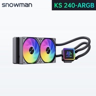 CPU Liquid Cooler intel AMD SNOWMAN KS240 ระบบระบายความร้อนCPUด้วยน้ำ หม้อน้ำ2ตอน ไฟARGB