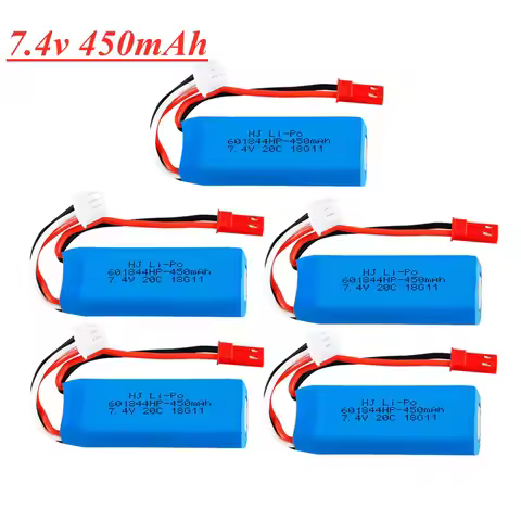 7.4V 450mAh 20C Lipo Battery for WLtoys K969 K979 K989 K999 P929 P939 RC Car 2s 7.4v toys Battery JS