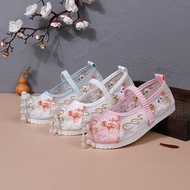 Summer New Ethnic Style Ancient Style Old Beijing Hanfu Sandals Women Children's Mesh Shoes Children's Embroidered Dance Shoes Performance Shoes