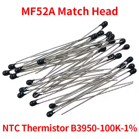20PCS NTC Thermistor Thermal Resistor MF52A 1K/1.5K/2K/2.2K/3K/5K/10K/15K/20K/50K/100K B3950/B3470/B