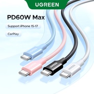 UGREEN USB C to USB C Cable, 60W USB C  Fast Charge Cable Nylon Braided Type C for iPhone 17/16, Gal