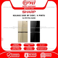 PROMO Side By Side Sharp 4pintu SJ-IF51PG-BK/CG / 51PG (Black / Gold)