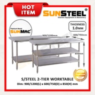 【SUNSTEEL】1.0MM 90CM(3FT)/120CM(4FT) Stainless Steel Kitchen Worktable / Meja / Working Table / Work