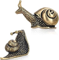 2pcs Snail Decor Outdoor Pond Garden Snail Figurine Brass Snail with feng Shui Decorative Effect The