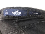 Hollister 黑色刷破貓鬚牛仔短裙