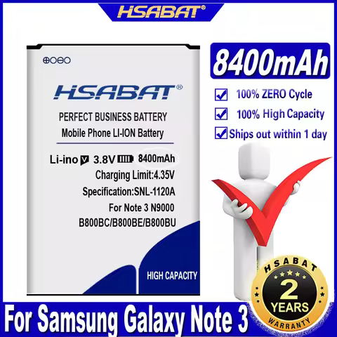 HSABAT 8400mAh B800BC Battery for Samsung Galaxy Note 3 III note3 N9000 N9005 N900A N900 N9002 N9008