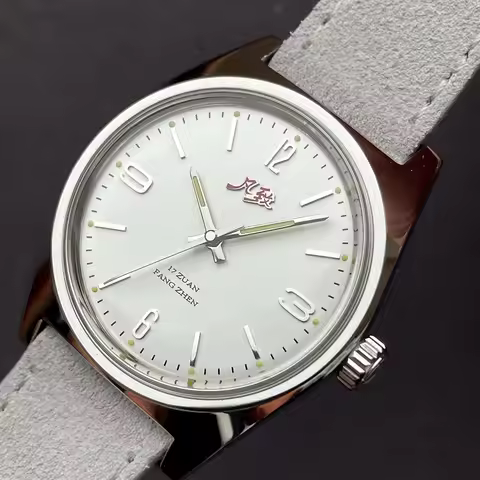 Merkur Watch Vintage Chinese Style 70S CLASSIC White Dial Handwind Mechanical Watch for Men Relogio