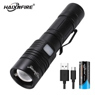 Haixnfire H010 ไฟฉายที่มีประสิทธิภาพ 8000lm xhp50.2 USB ซูมไฟฉาย LED 18650/26650 แสง