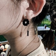 【小花日記】光影系列 夜影黑 耳環 耳針 雛菊 鉤針 微鉤 花