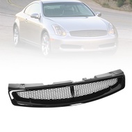 Front Bumper Upper Mesh Grille Seamless Fit Front Bumper Hood Mesh Grill for G35 2-Door Coupe 2003-2
