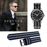 James Bond 007 22mm Nylon 2pcs Watch Strap Band Quick Release Spring Bars for smartwatch Garmin Sams