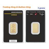 5 grams Argor-Heraeus Gold bar - Classic | Purity 999.9 | Brand New | LBMA