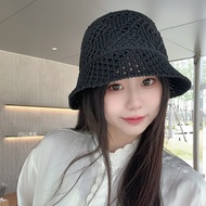 Japanese Crochet Hats Bucket Hats Women Summer Visors Caps Sunscreen Sunshade Hats Korean Hollow Wov