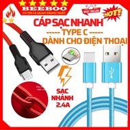 Type c charging cable, type c charging cable designed with 1 meter and 3 meter long braided wire for