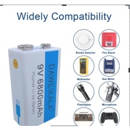 9V battery 6800mAh li-ion Rechargeable battery Micro .USB Battery 9V lithium battery UN