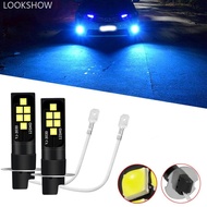 LOOKSHOW 2Pcs LED Bulb 3030 12SMD 6000K White H3 Car Fog Light DRL Brake Driving Lamp H6Y8