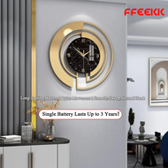 FFEEKK Nordic Luxury Wall Clock Modern Slient Quartz Wall Clock Living Room Decoration Clock Creativ
