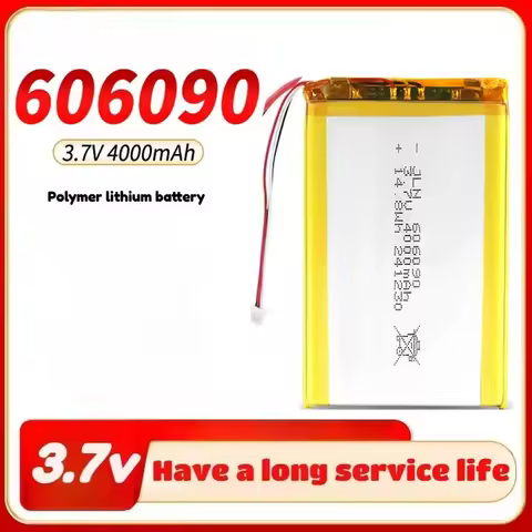 606090 3.7v 4000mAh Rechargeable Lipo Battery for GPS MP4 Camera Power Bank Tablet Electric Toys Lit