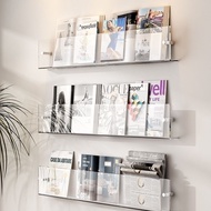 ST/ Acrylic Wall-Mounted Bookshelf Creative Wall Shelf Picture Book Magazine Rack Simple Wall-Mounted Decorative Transpa