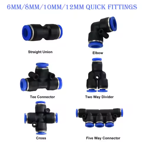 10 Pcs Quick Fitting Push to Connector Air Pneumatic for Garden Water Sprayer Misting System Irrigat