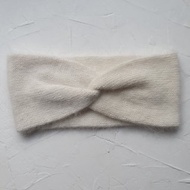 Angora headband Twist fluffy headband White headband