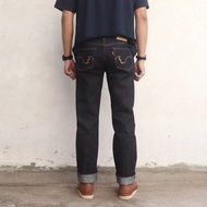 Raw Denim 16oz Black Indigo selvedge denim pants slim straight article Mercury brand BLR DENIM
